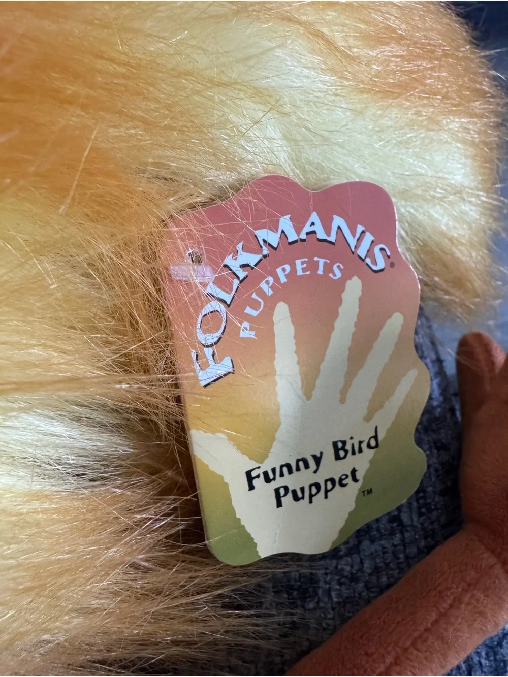 Yellow Plush Bird Hand Puppet for Playtime